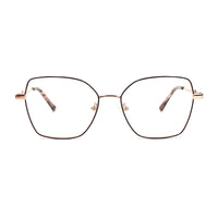 MiGAFAS XK4712 Rose Metal TR90 geometric butterfly eyeglasses three-quarter view