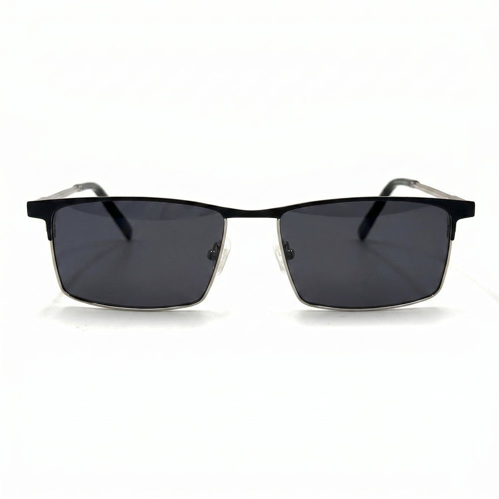 MiGAFAS XK4764S square stainless steel sunglasses, front view