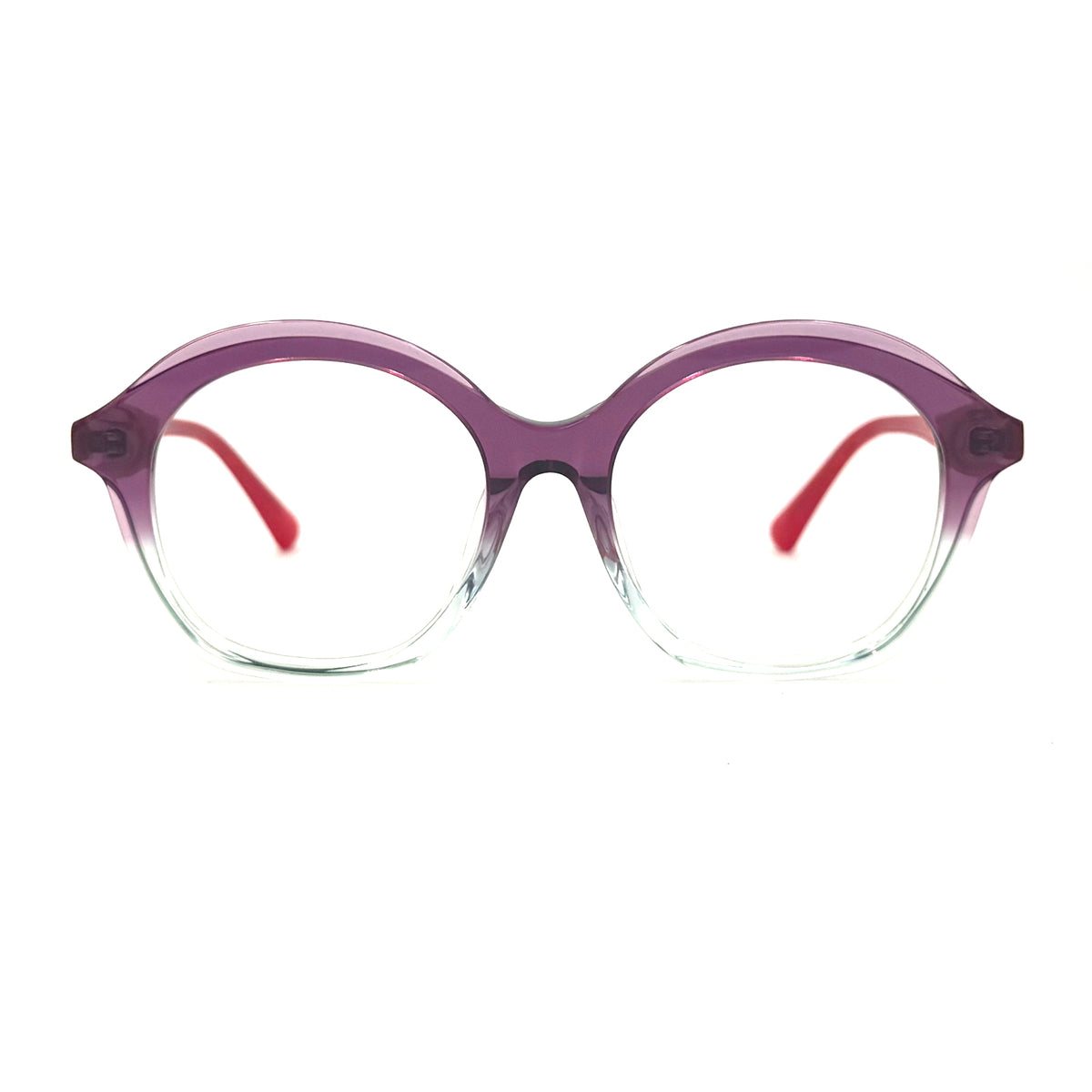 MiGAFAS 87038 round acetate prescription eyeglasses, front view