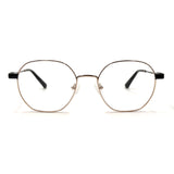 MiGAFAS XK4766 Black Metal geometric round eyeglasses front view