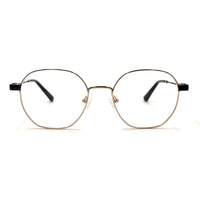 MiGAFAS XK4766 Black Metal geometric round eyeglasses front view