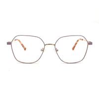 MiGAFAS XK4713 Pink metal geometric butterfly eyeglasses front view