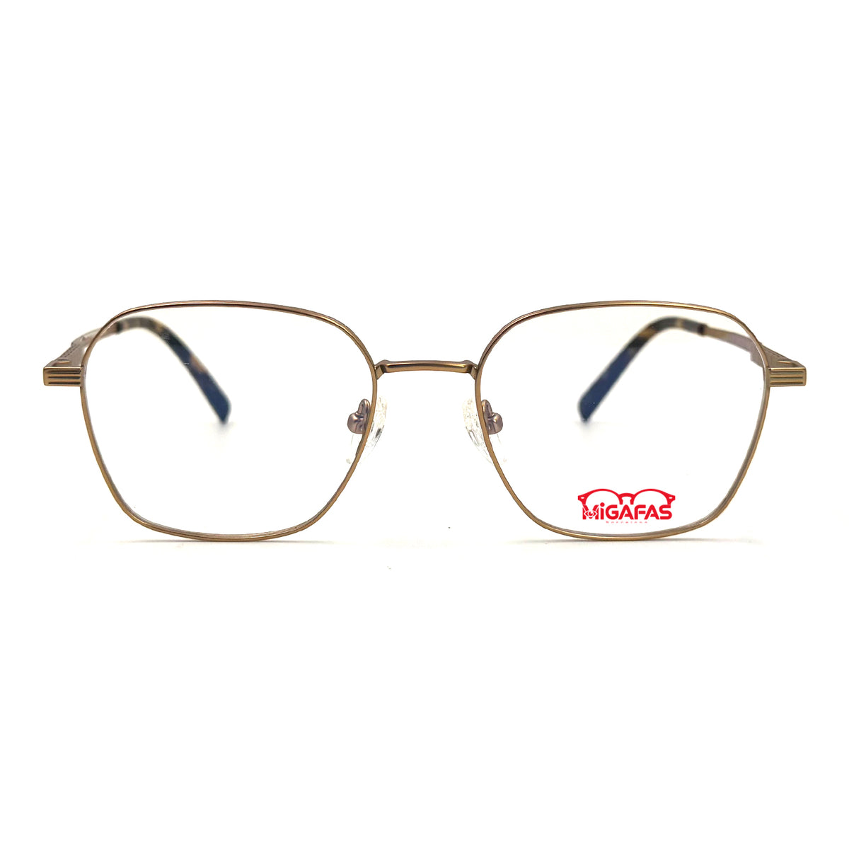 MiGAFAS ZR4216 Gold butterfly titanium prescription eyeglasses, front view