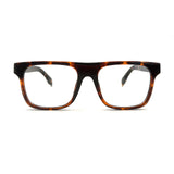 MiGAFAS QSZ5617 Havana square acetate prescription eyeglasses, front view