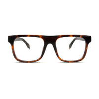 MiGAFAS QSZ5617 Havana square acetate prescription eyeglasses, front view
