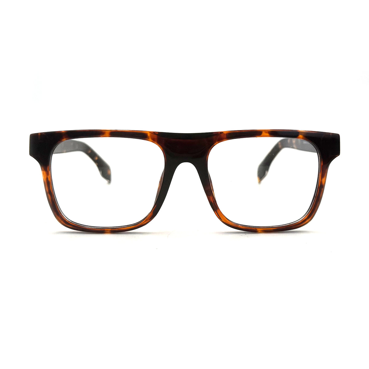 MiGAFAS QSZ5617 Havana square acetate prescription eyeglasses, front view