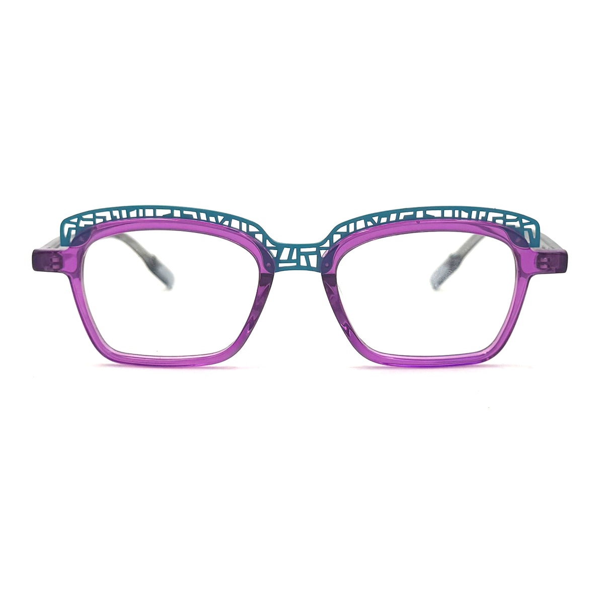 MiGAFAS 87965 cat-eye acetate prescription eyeglasses, front view