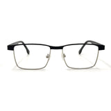 MiGAFAS XK4737 Black stainless steel browline eyeglasses front view