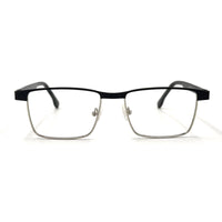 MiGAFAS XK4737 Black stainless steel browline eyeglasses front view