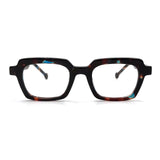 MiGAFAS CRM5140 Havana square acetate prescription eyeglasses, front view