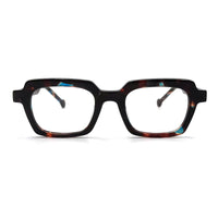 MiGAFAS CRM5140 Havana square acetate prescription eyeglasses, front view