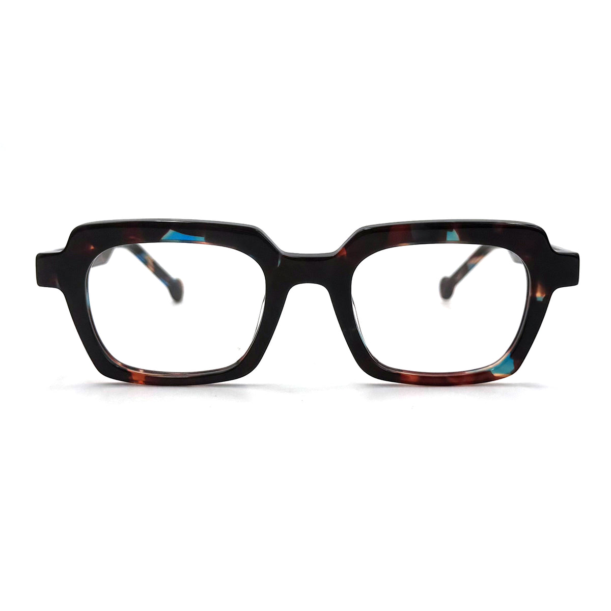 MiGAFAS CRM5140 Havana square acetate prescription eyeglasses, front view