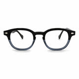 MiGAFAS F6042 Blue round acetate prescription eyeglasses, front view