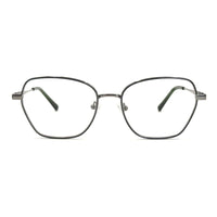 MiGAFAS XK4714 Green metal geometric butterfly eyeglasses  front view