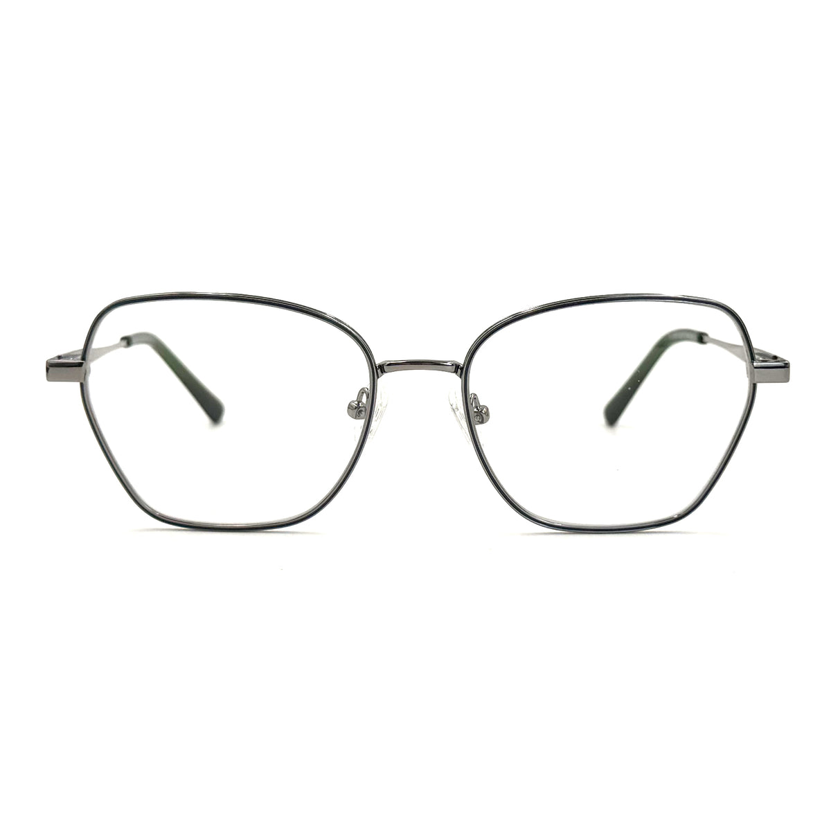 MiGAFAS XK4714 Green metal geometric butterfly eyeglasses  front view