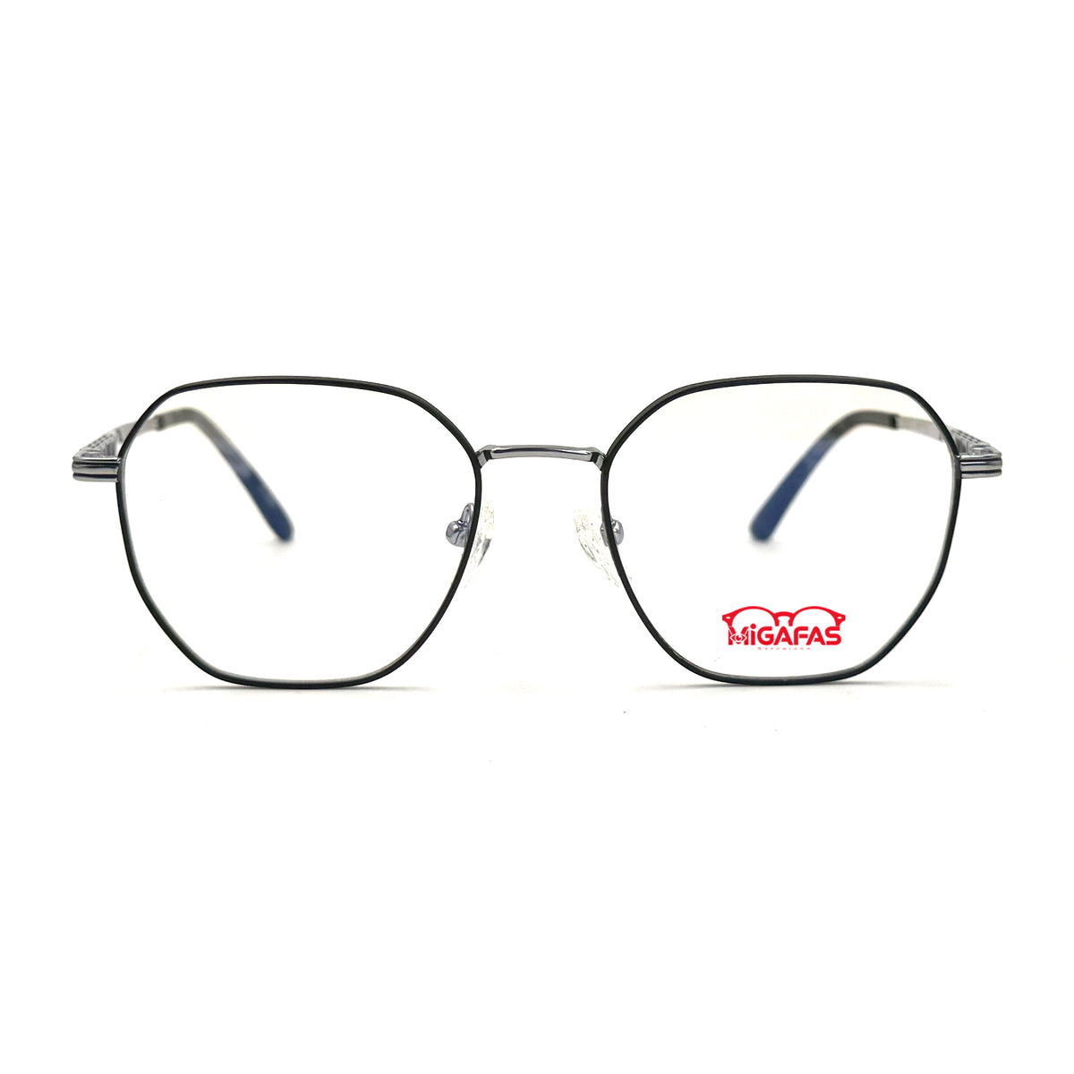 MiGAFAS ZR4215 Black butterfly titanium prescription eyeglasses, front view