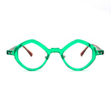 MiGAFAS 87918 polygonal acetate prescription eyeglasses, front view