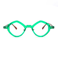 MiGAFAS 87918 polygonal acetate prescription eyeglasses, front view
