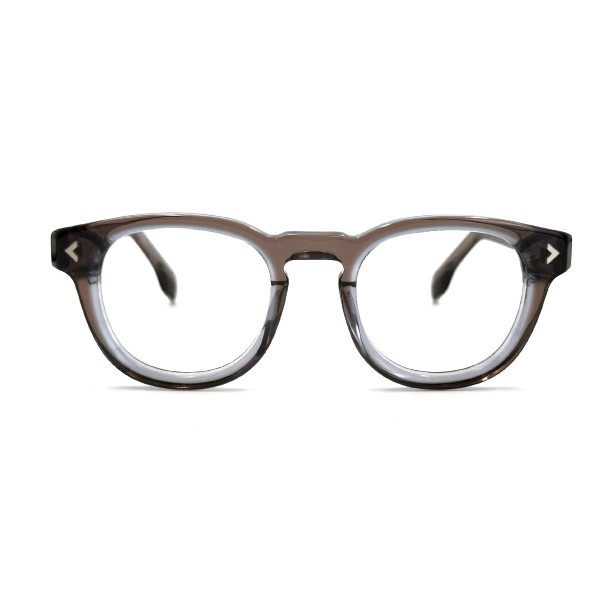 MiGAFAS F0116 Gray Boston acetate prescription eyeglasses, front view