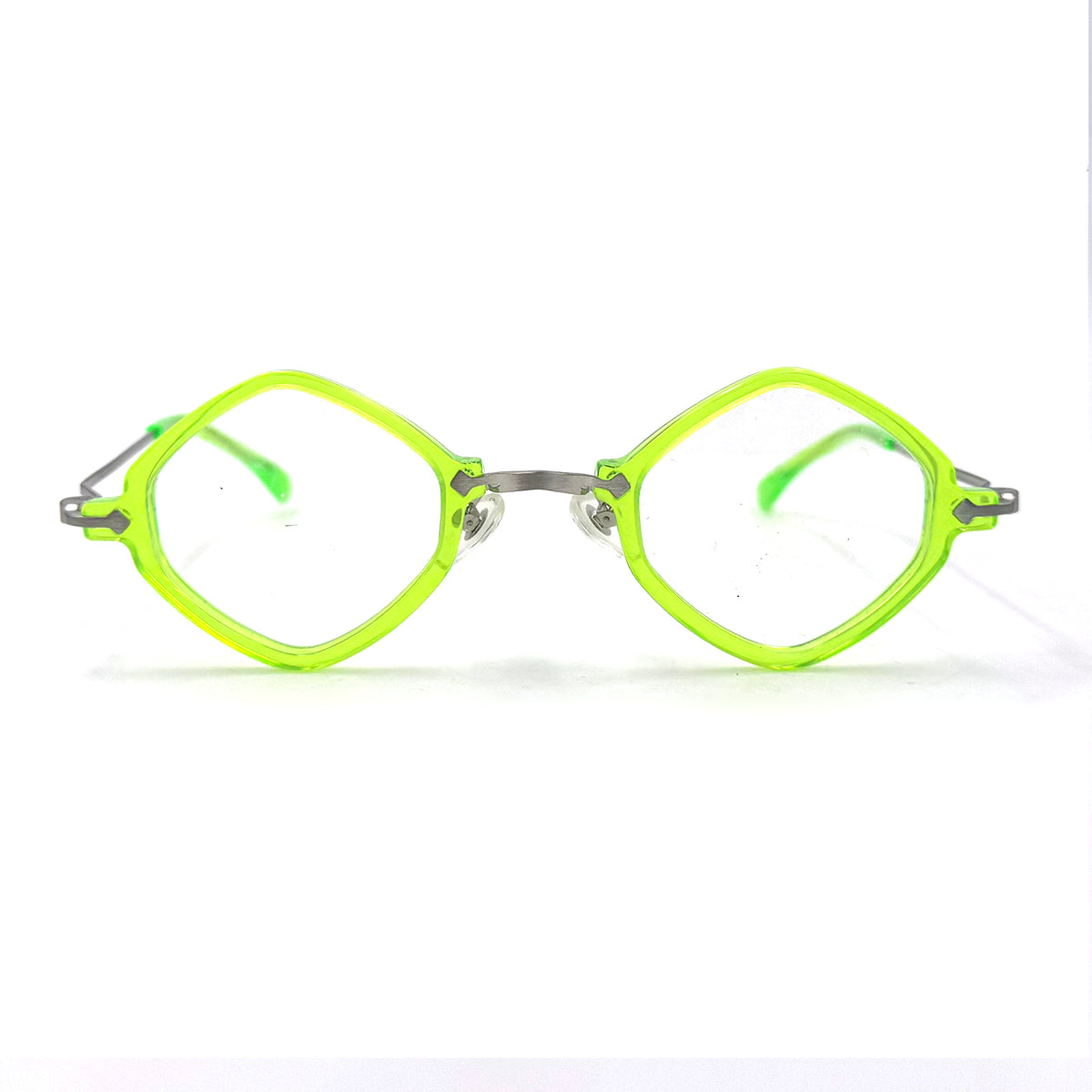 MiGAFAS 87956 polygonal acetate prescription eyeglasses, front view