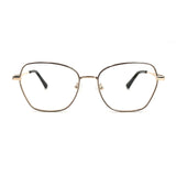 MiGAFAS XK4714 Black metal geometric butterfly eyeglasses front view