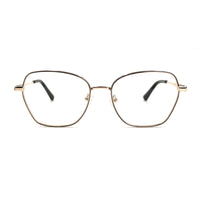MiGAFAS XK4714 Black metal geometric butterfly eyeglasses front view