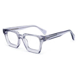 MiGAFAS E4413 Gray acetate square eyeglasses three-quarter view
