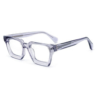MiGAFAS E4413 Gray acetate square eyeglasses three-quarter view