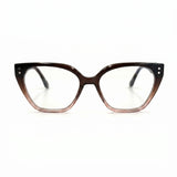 MiGAFAS F0104 Brown cat-eye acetate prescription eyeglasses, front view
