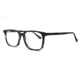 MiGAFAS MM224 gray wood-grain square acetate eyeglasses, three-quarter view