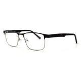 MiGAFAS XK4738 Brown metal geometric browline eyeglasses three-quarter view