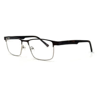 MiGAFAS XK4738 Brown metal geometric browline eyeglasses three-quarter view