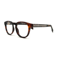 MiGAFAS QSZ5616 Havana acetate Boston eyeglasses，three-quarter view