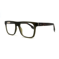 MiGAFAS QSZ5617 Green square acetate prescription eyeglasses, three-quarter view