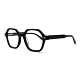 MiGAFAS F6833 Black acetate Geometric eyeglasses,three-quarter view