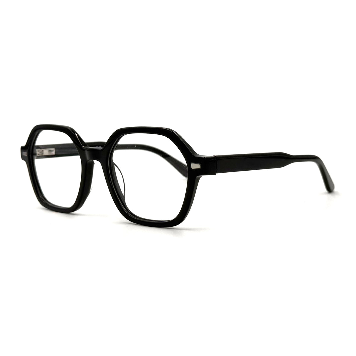 MiGAFAS F6833 Black acetate Geometric eyeglasses,three-quarter view