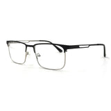 MiGAFAS XK4763 Black Metal browline eyeglasses three-quarter view
