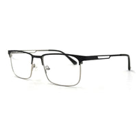 MiGAFAS XK4763 Black Metal browline eyeglasses three-quarter view