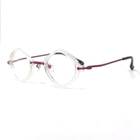 MiGAFAS 87956 polygonal acetate prescription eyeglasses, three-quarter view