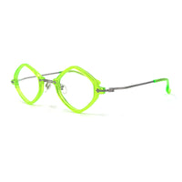 MiGAFAS 87956 polygonal acetate prescription eyeglasses, three-quarter view