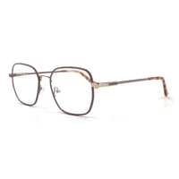 MiGAFAS XK4769 Rose Gold metal square eyeglasses three-quarter view