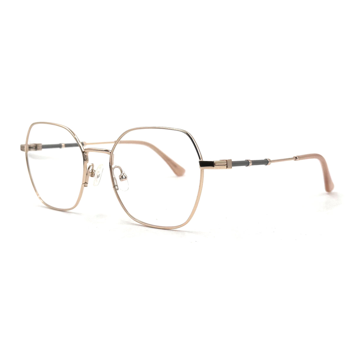 MiGAFAS XK4758 Gray Metal butterfly eyeglasses three-quarter view