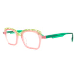 MiGAFAS 87965 cat-eye acetate prescription eyeglasses, three-quarter view