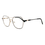 MiGAFAS XK4713 Black metal geometric butterfly eyeglasses three-quarter view