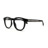 MiGAFAS QSZ5616 Black acetate Boston eyeglasses，three-quarter view