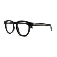 MiGAFAS QSZ5616 Black acetate Boston eyeglasses，three-quarter view