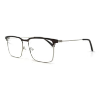 MiGAFAS XK4762 Brown stainless steel rectangle eyeglasses three-quarter view