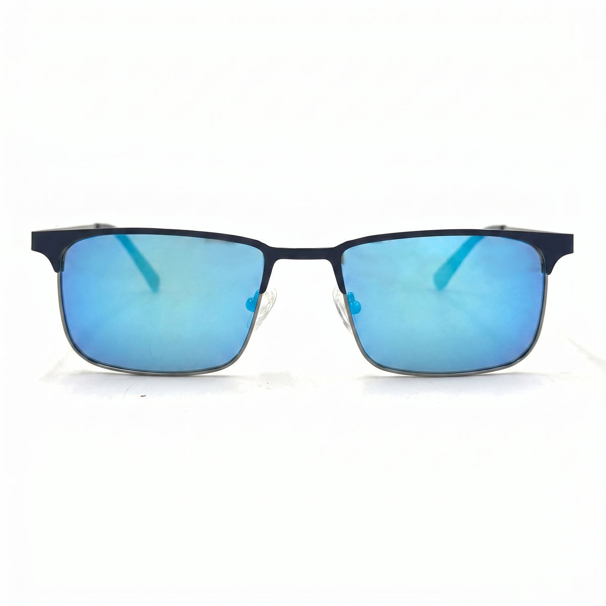 MiGAFAS XK4763S square stainless steel sunglasses, front view