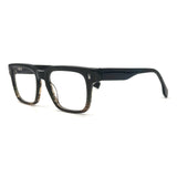 MiGAFAS QSZ7124 Blue square acetate prescription eyeglasses, three-quarter view