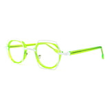 MiGAFAS 87961 polygonal acetate prescription eyeglasses, three-quarter view